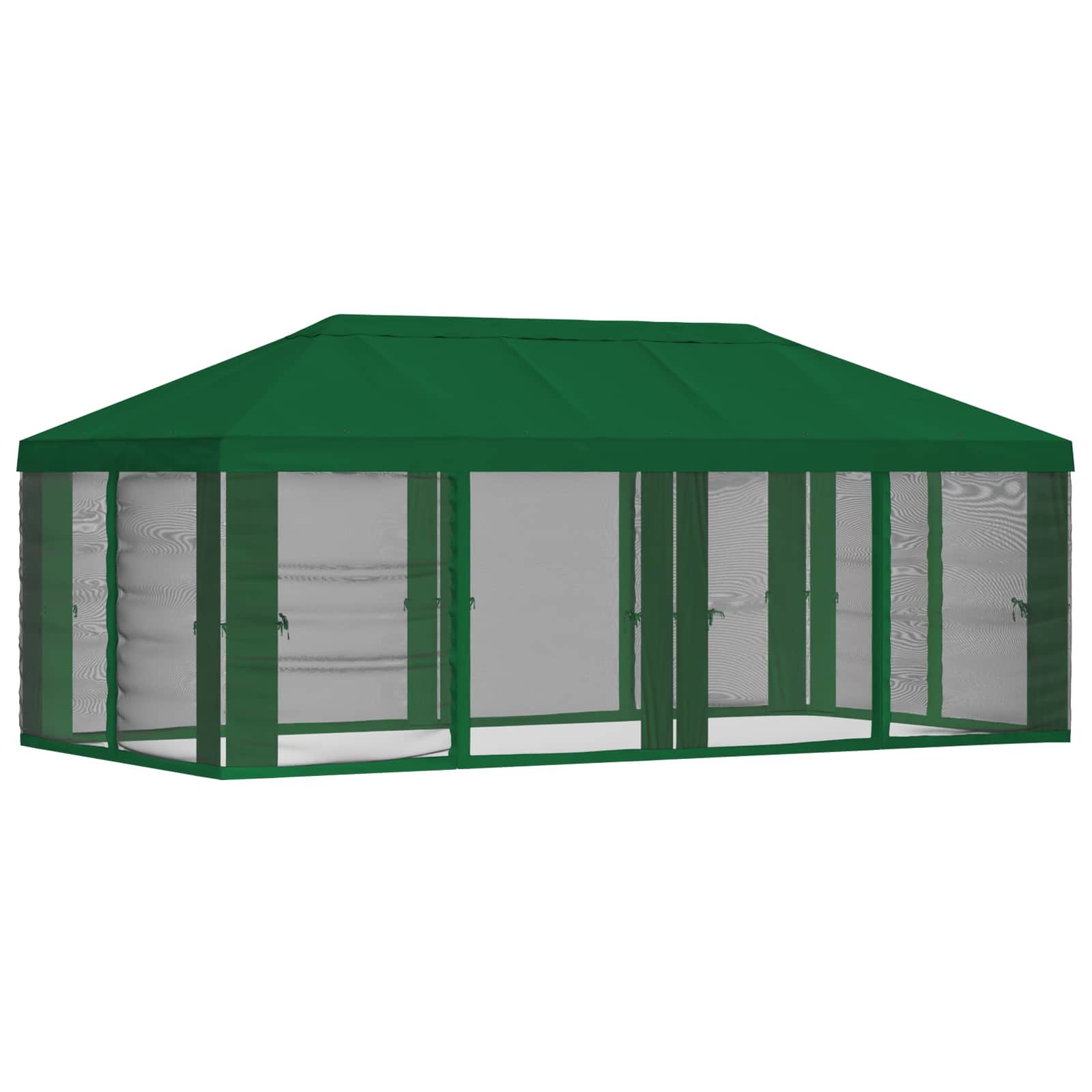 Pokrov za gazebo s bočnim zidovima 6 x 3 m Zelena Poliester 190