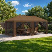 Pokrov za gazebo s bočnim zidovima 6 x 3 m Sivosmeđa Poliester