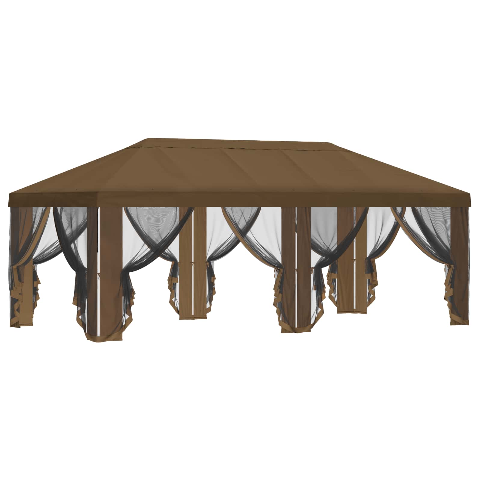 Pokrov za gazebo s bočnim zidovima 6 x 3 m Sivosmeđa Poliester