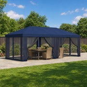 Pokrov za gazebo s bočnim zidovima 6 x 3 m Plava Poliester 190