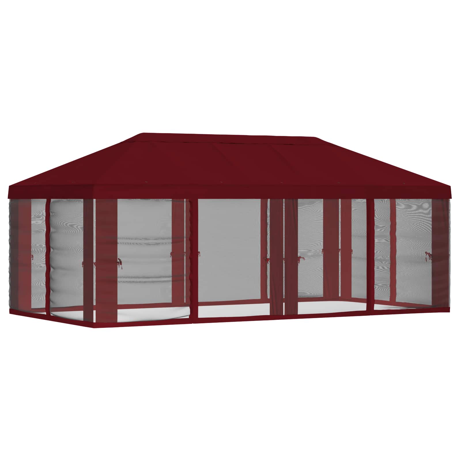 Pokrov za gazebo s bočnim zidovima 6 x 3 m Tamno crvena