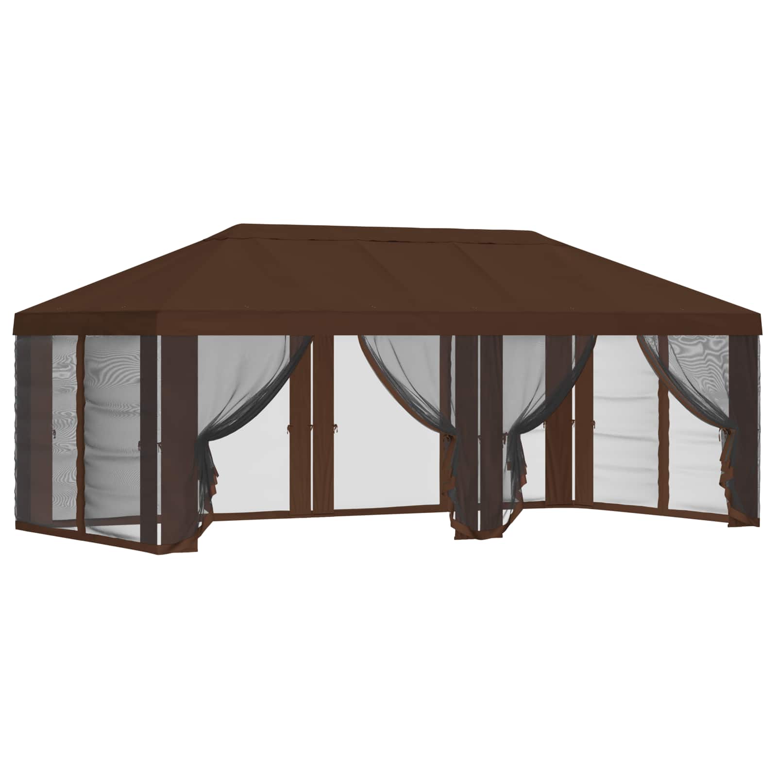 Pokrov za gazebo s bočnim zidovima 6 x 3 m Smeđa Poliester 190