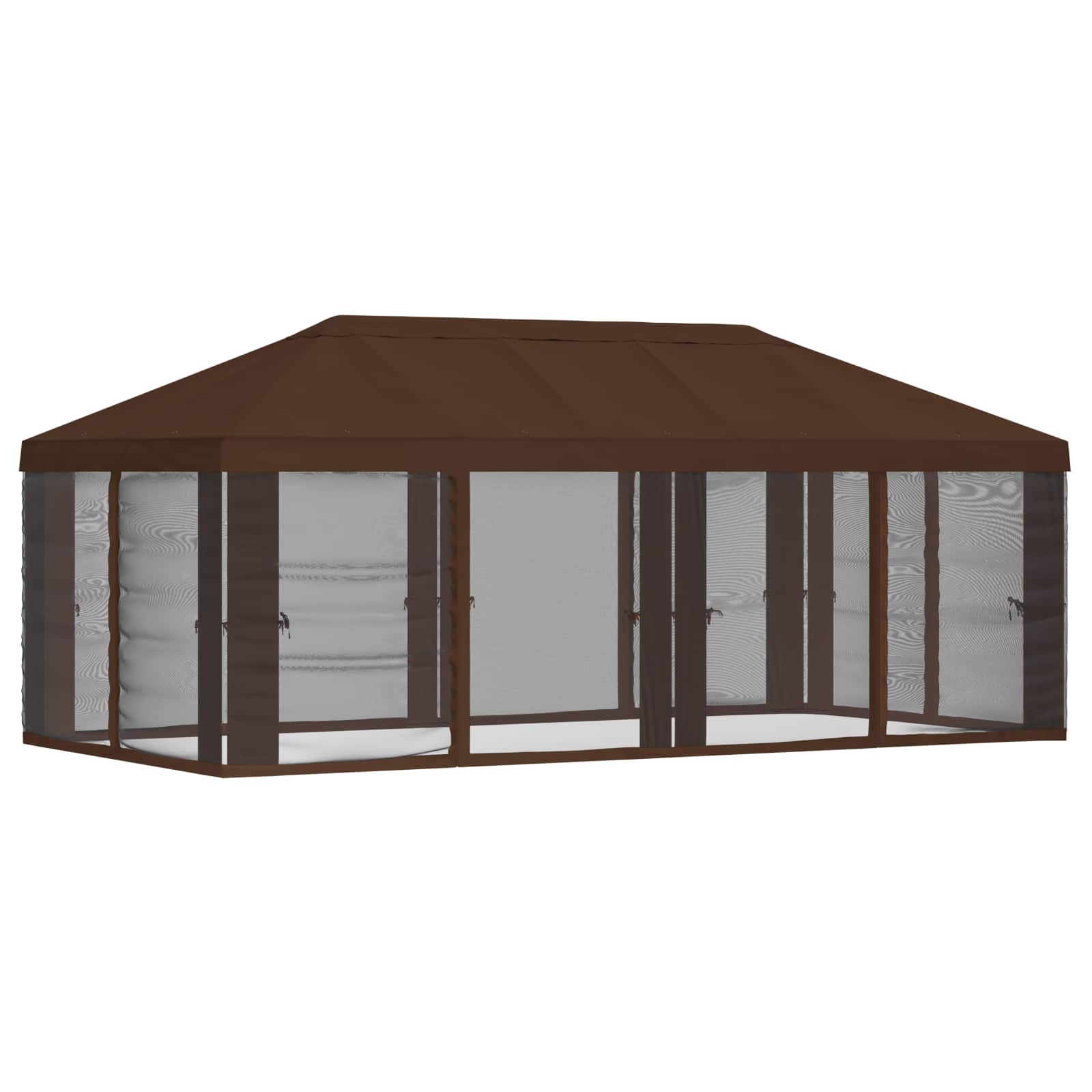 Pokrov za gazebo s bočnim zidovima 6 x 3 m Smeđa Poliester 190
