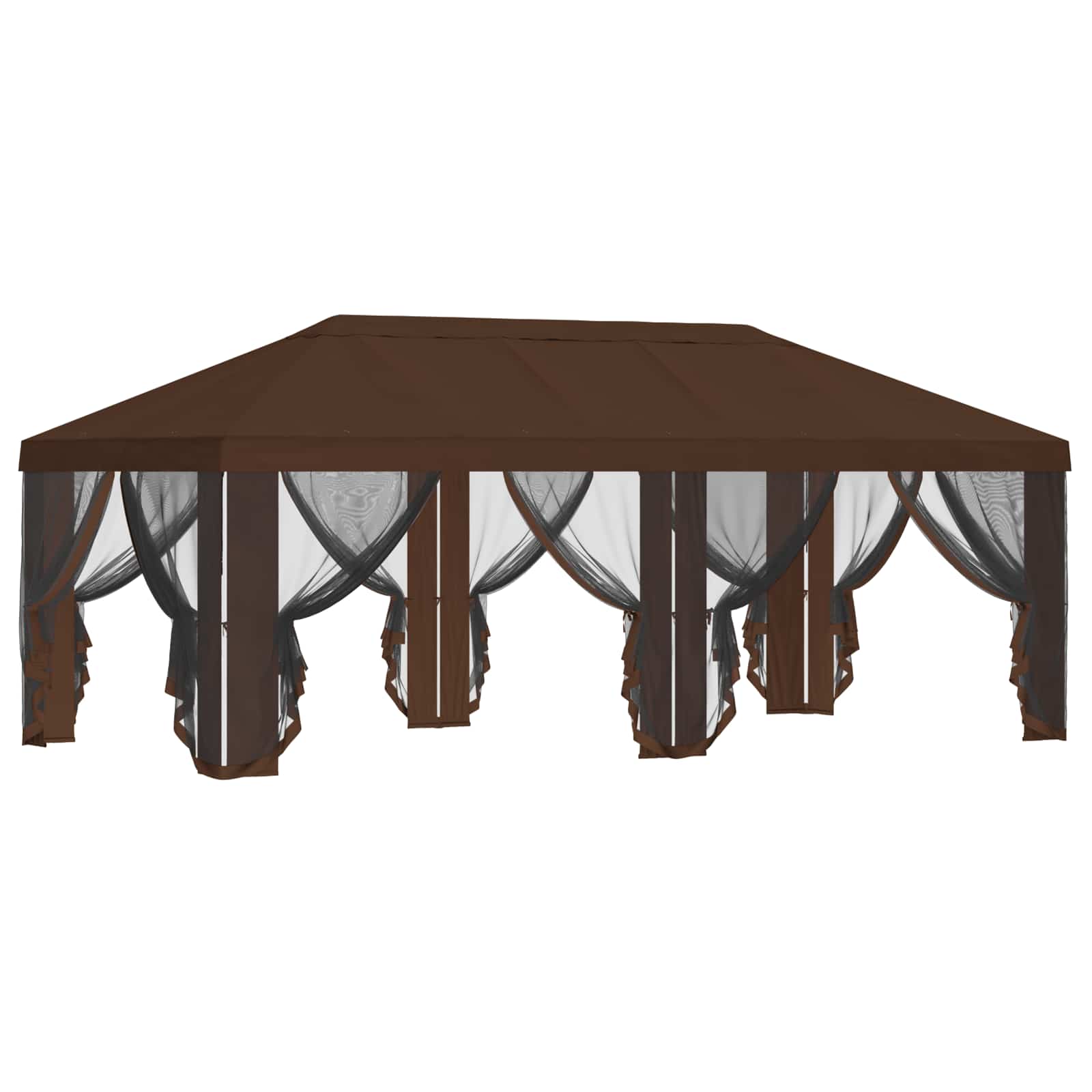 Pokrov za gazebo s bočnim zidovima 6 x 3 m Smeđa Poliester 190