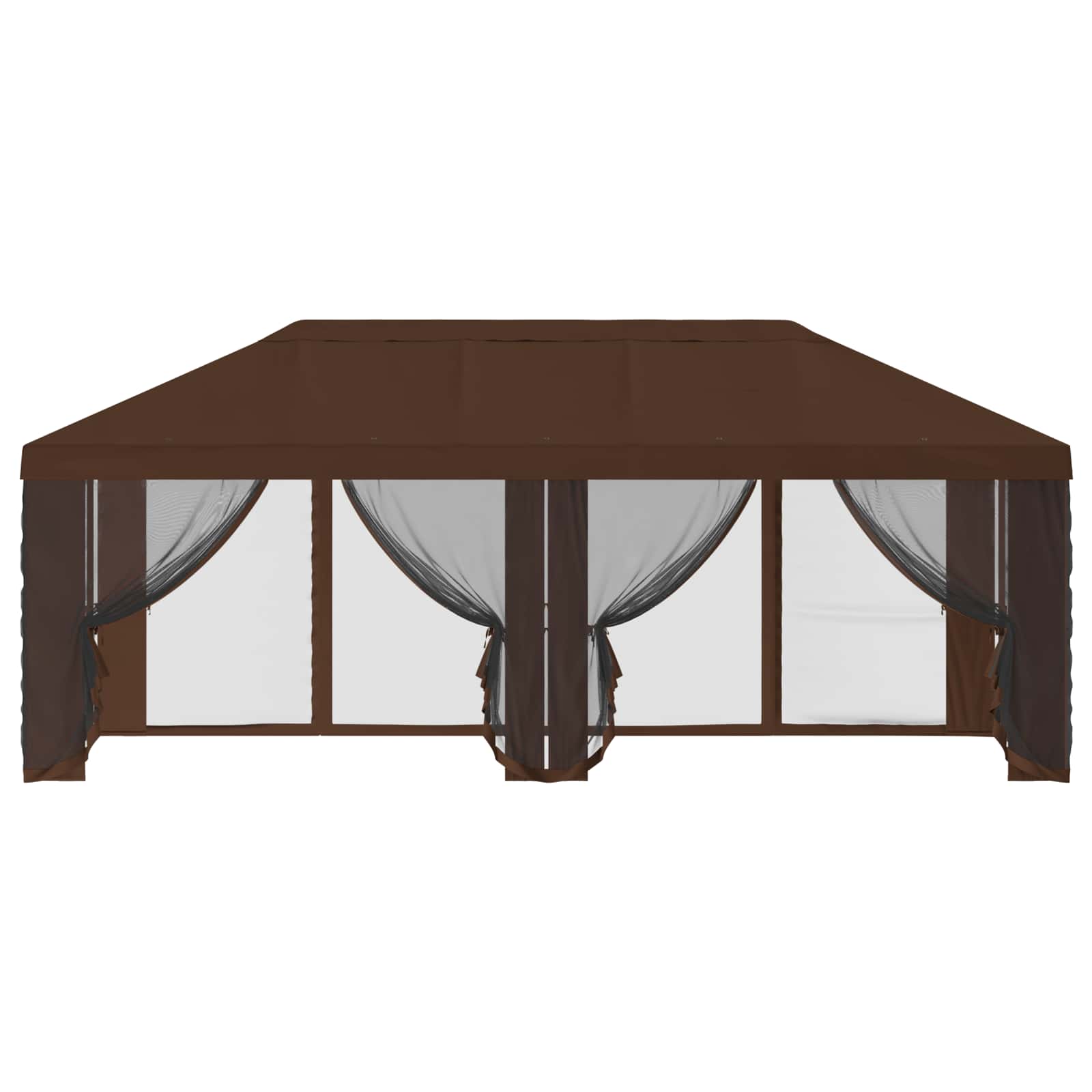 Pokrov za gazebo s bočnim zidovima 6 x 3 m Smeđa Poliester 190