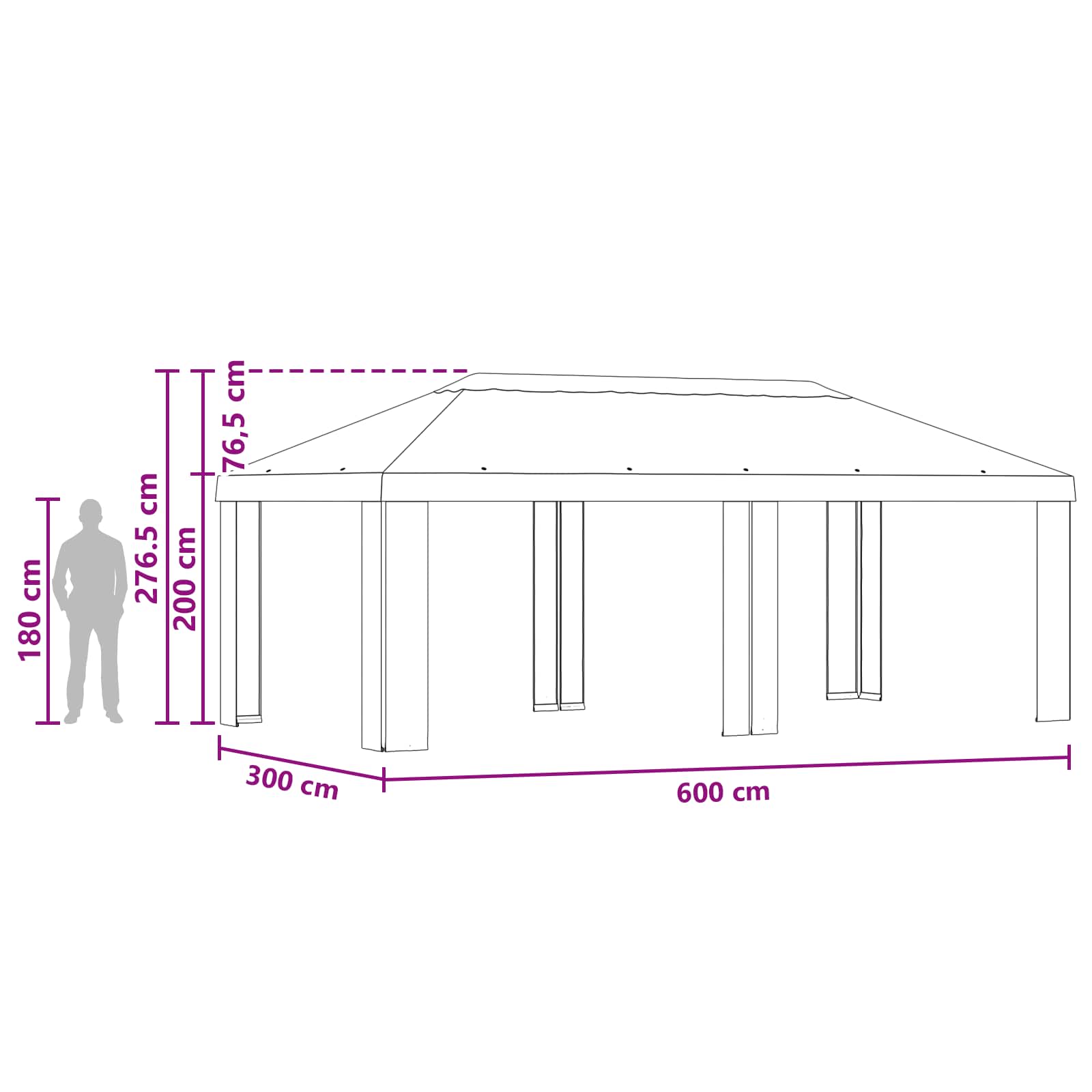 Gazebo Pokrivač 6 x 3 m Bež Poliester 190 gsm