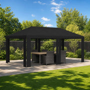 Gazebo Pokrivač 6 x 3 m Crna Poliester 190 gsm