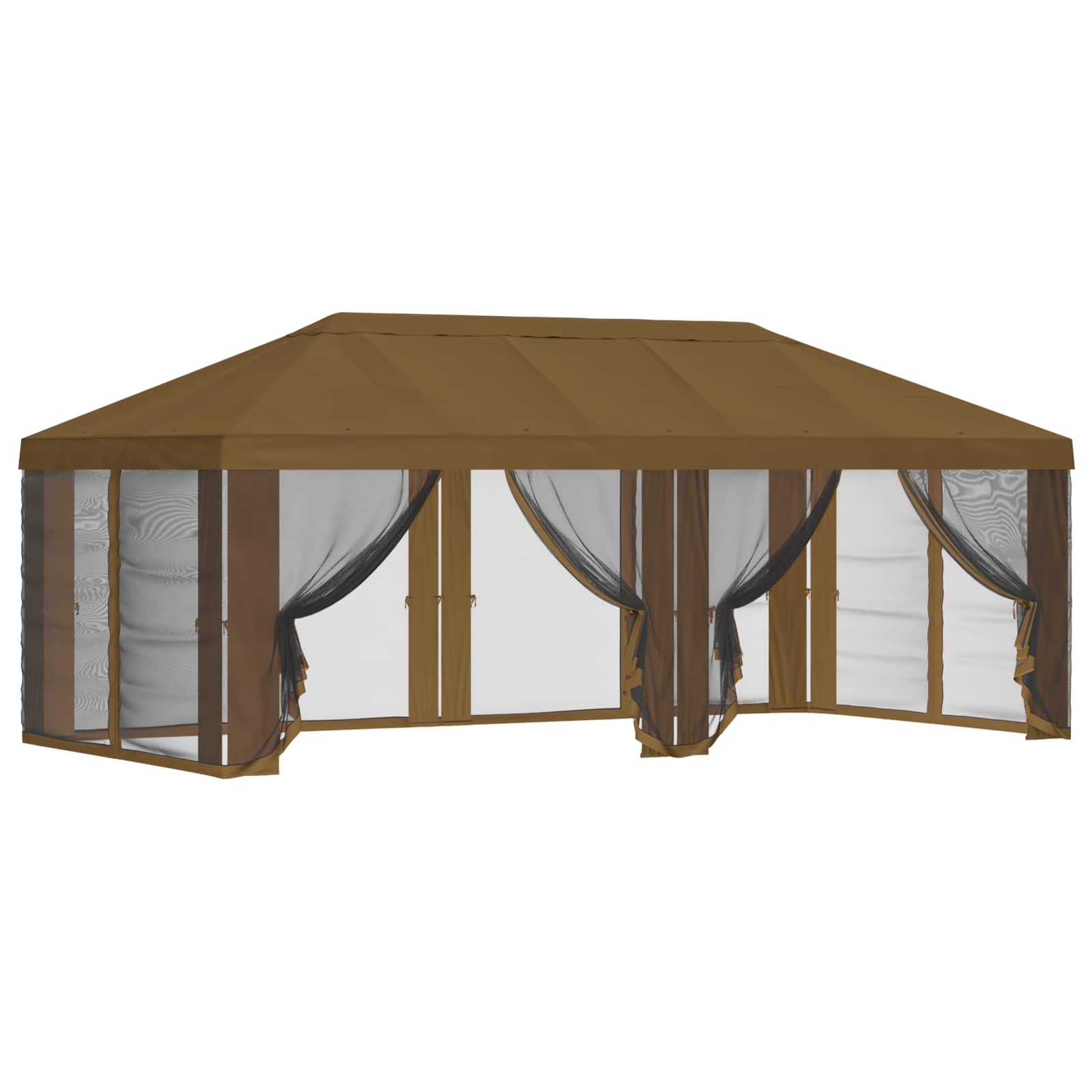 Pokrov za gazebo s bočnim zidovima Sivosmeđa 600,5 x 300,5 cm