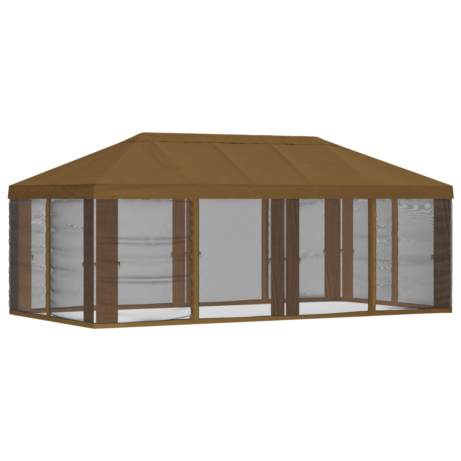 Pokrov za gazebo s bočnim zidovima Sivosmeđa 600,5 x 300,5 cm