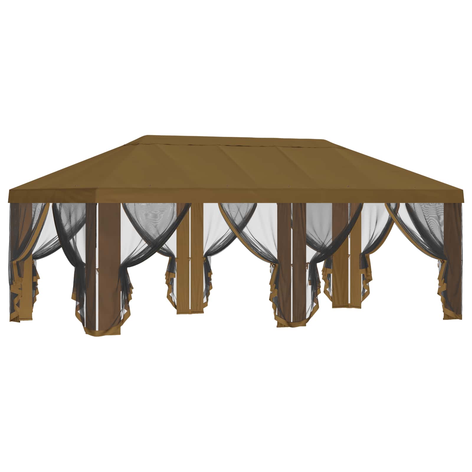 Pokrov za gazebo s bočnim zidovima Sivosmeđa 600,5 x 300,5 cm