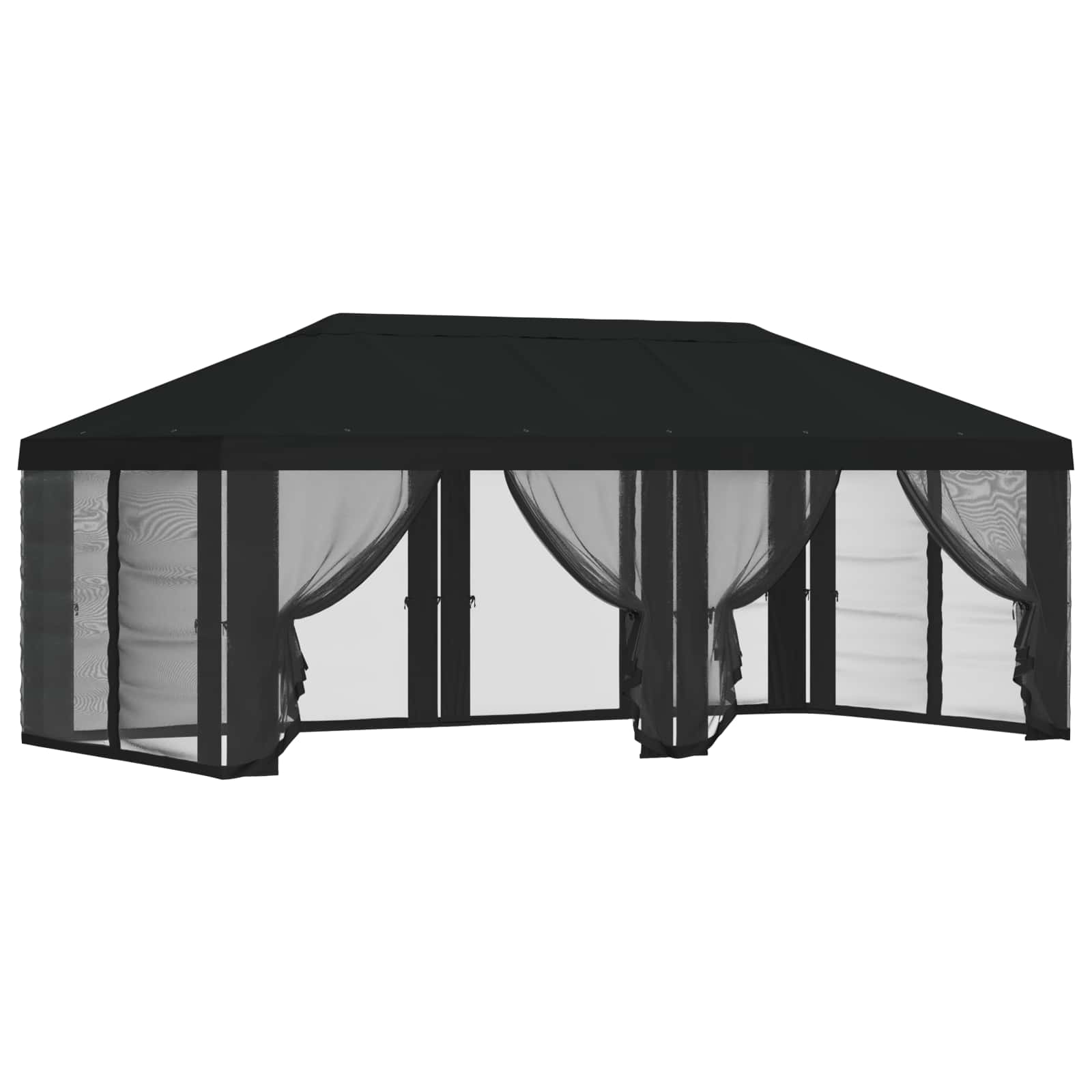 Pokrov za gazebo s bočnim zidovima Crna 600,5 x 300,5 cm