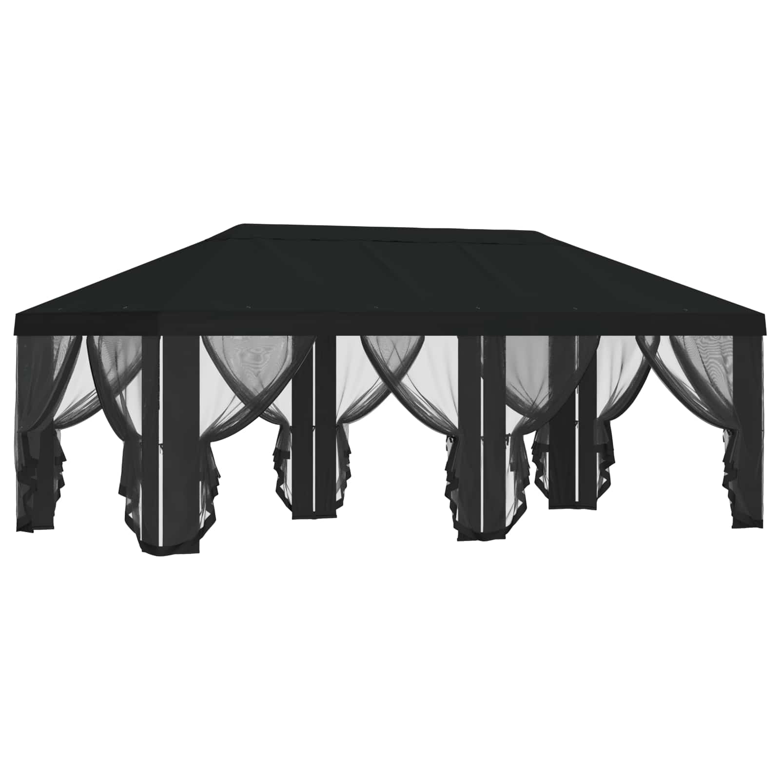 Pokrov za gazebo s bočnim zidovima Crna 600,5 x 300,5 cm