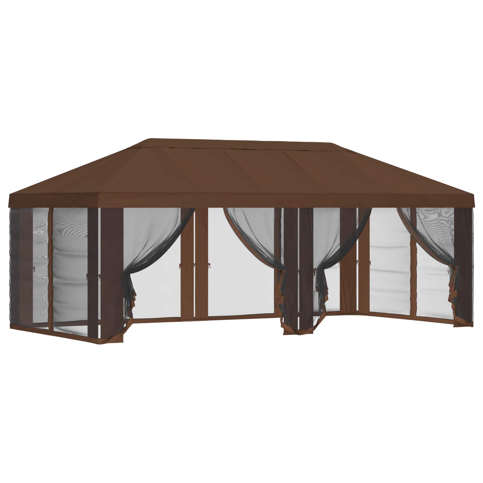 Pokrov za gazebo s bočnim zidovima Smeđa 600,5 x 300,5 cm
