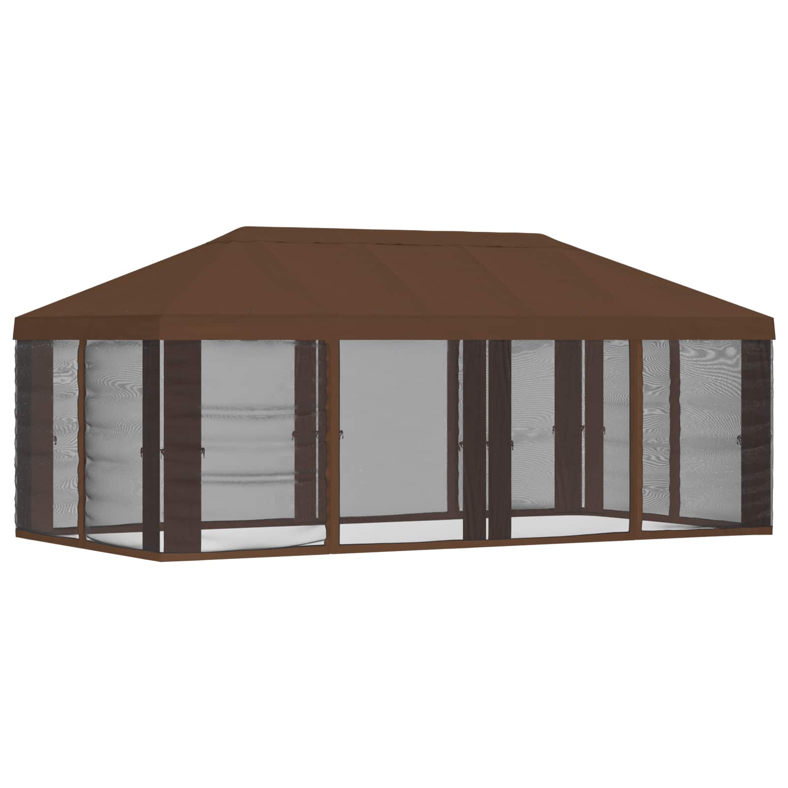 Pokrov za gazebo s bočnim zidovima Smeđa 600,5 x 300,5 cm