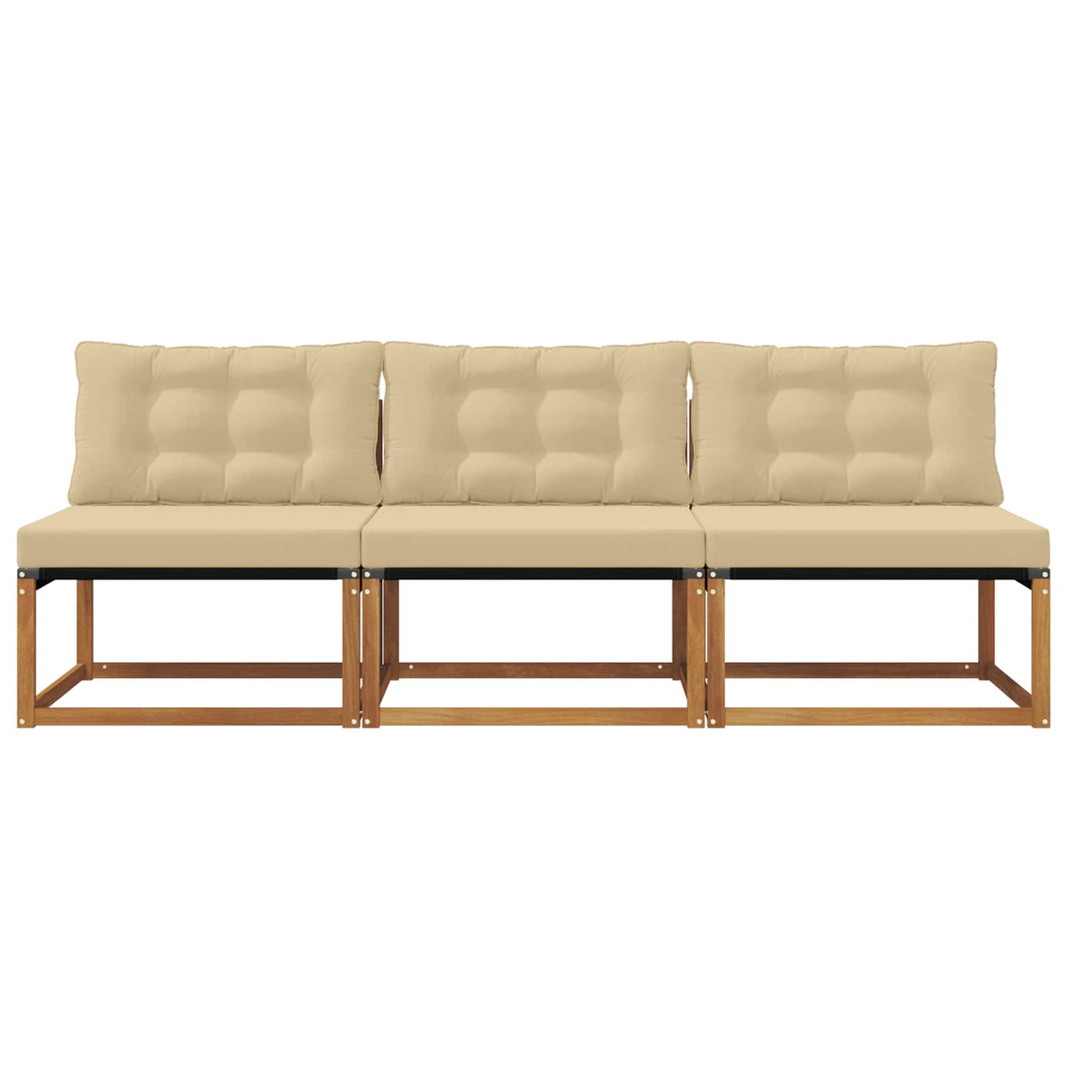 3 kom. Srednja sofa za van Čvrsto drvo akacije Prirodna