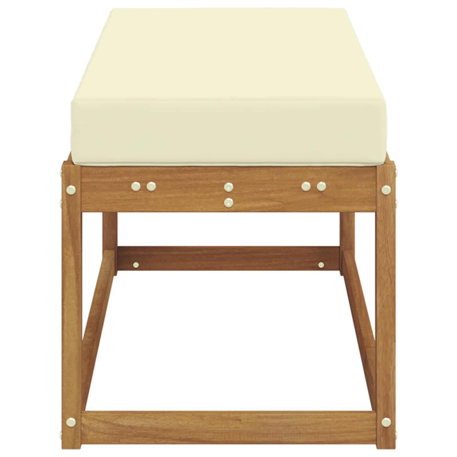 Vanjska klupa s jastukom Prirodna i krem 115 x 43 x 45 cm