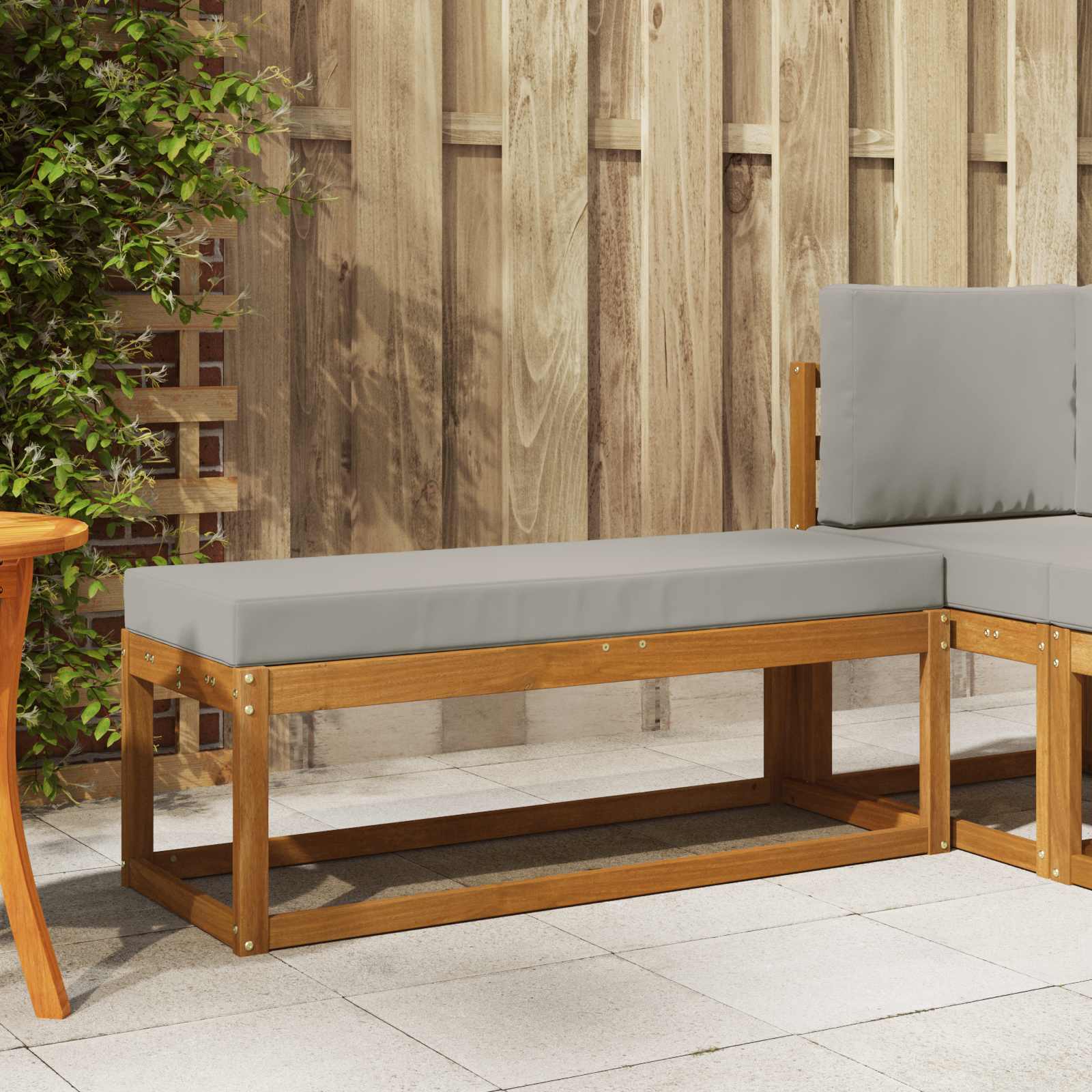 Klupa za sjedenje Prirodna i svijetlo siva 115 x 43 x 37 cm