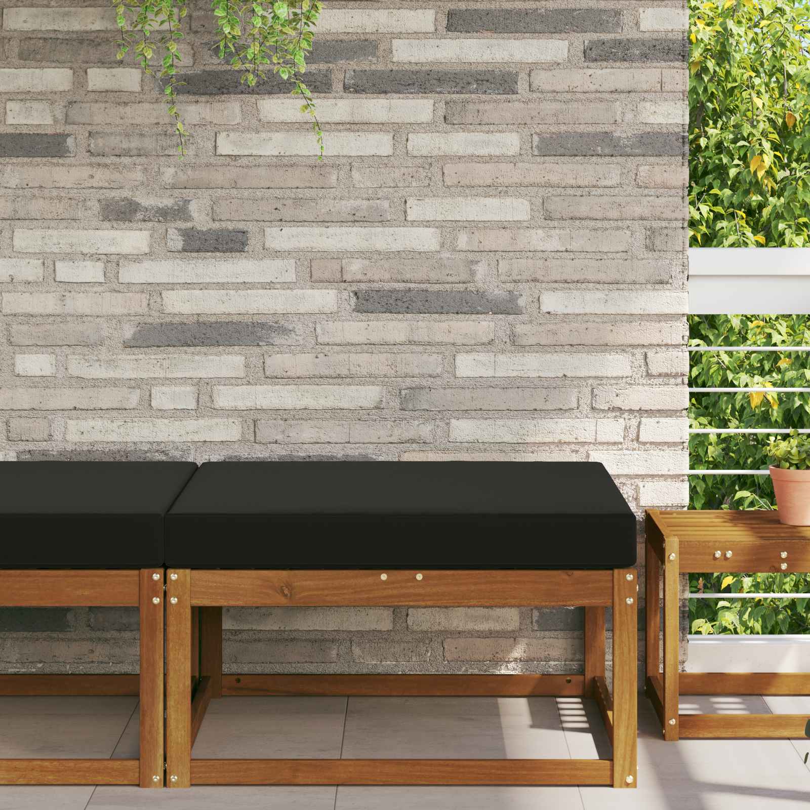 Jastuk za vanjsku sofU Crna 80 x 80 x 8 cm Poliester