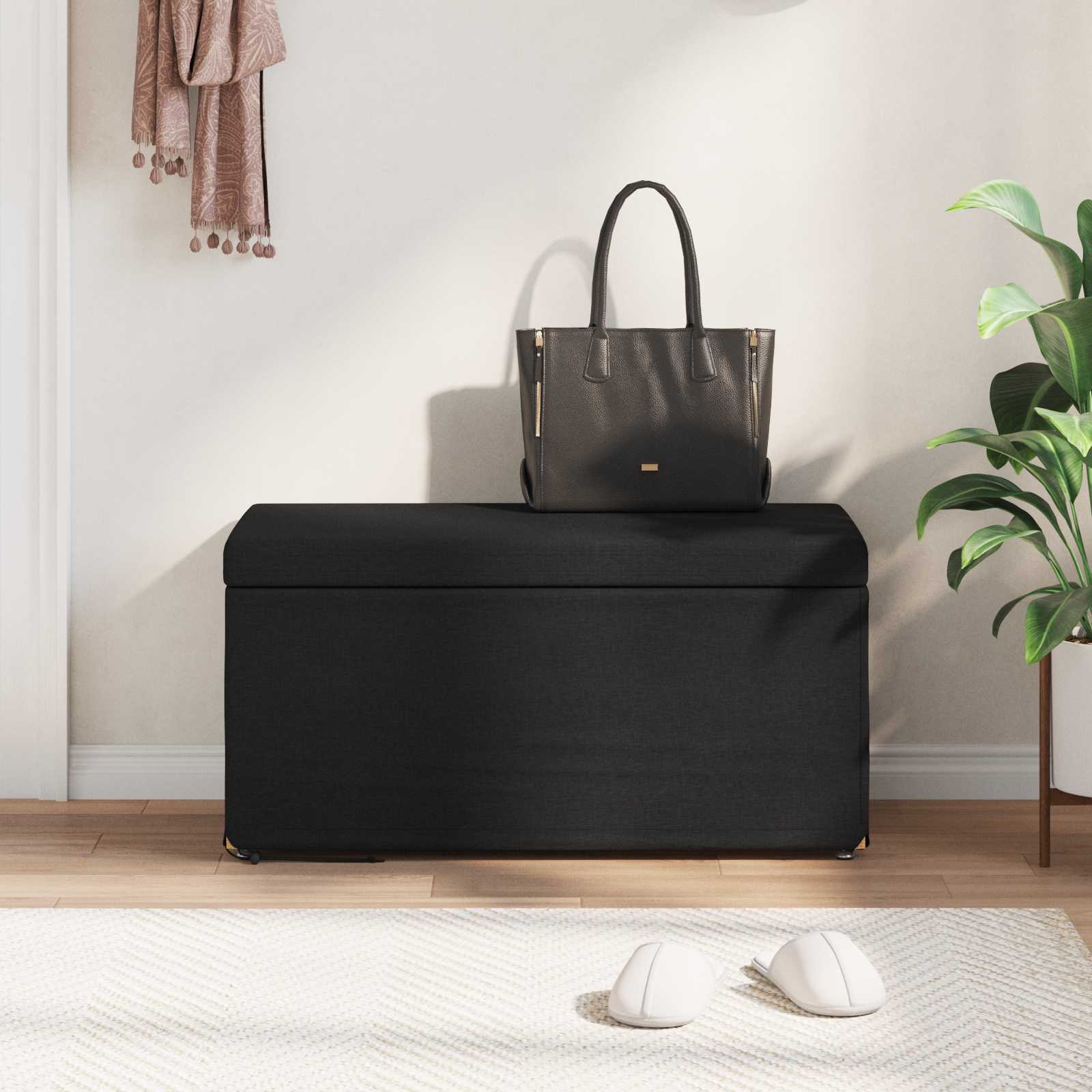 Stolica Crna 81 x 41 x 40 cm Tkanina i konstruirano drvo