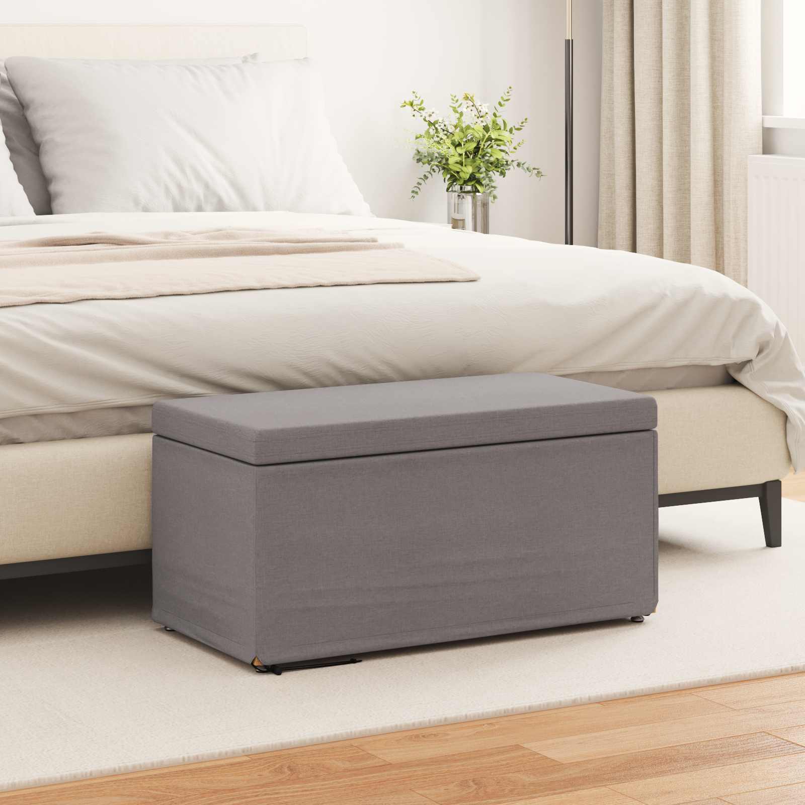 Stolica Sivo-smeđa 81 x 41 x 40 cm Tkanina i konstruirano drvo