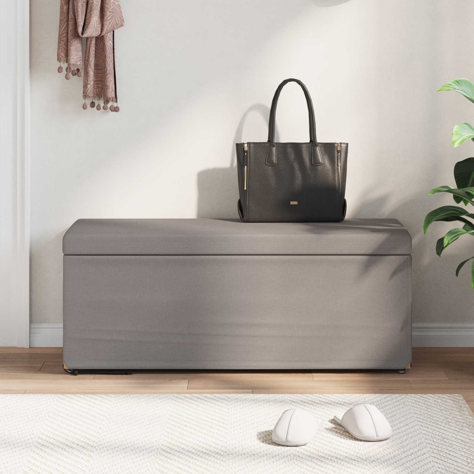 Stolica Sivo-smeđa 101 x 41 x 40 cm Tkanina i konstruirano drvo