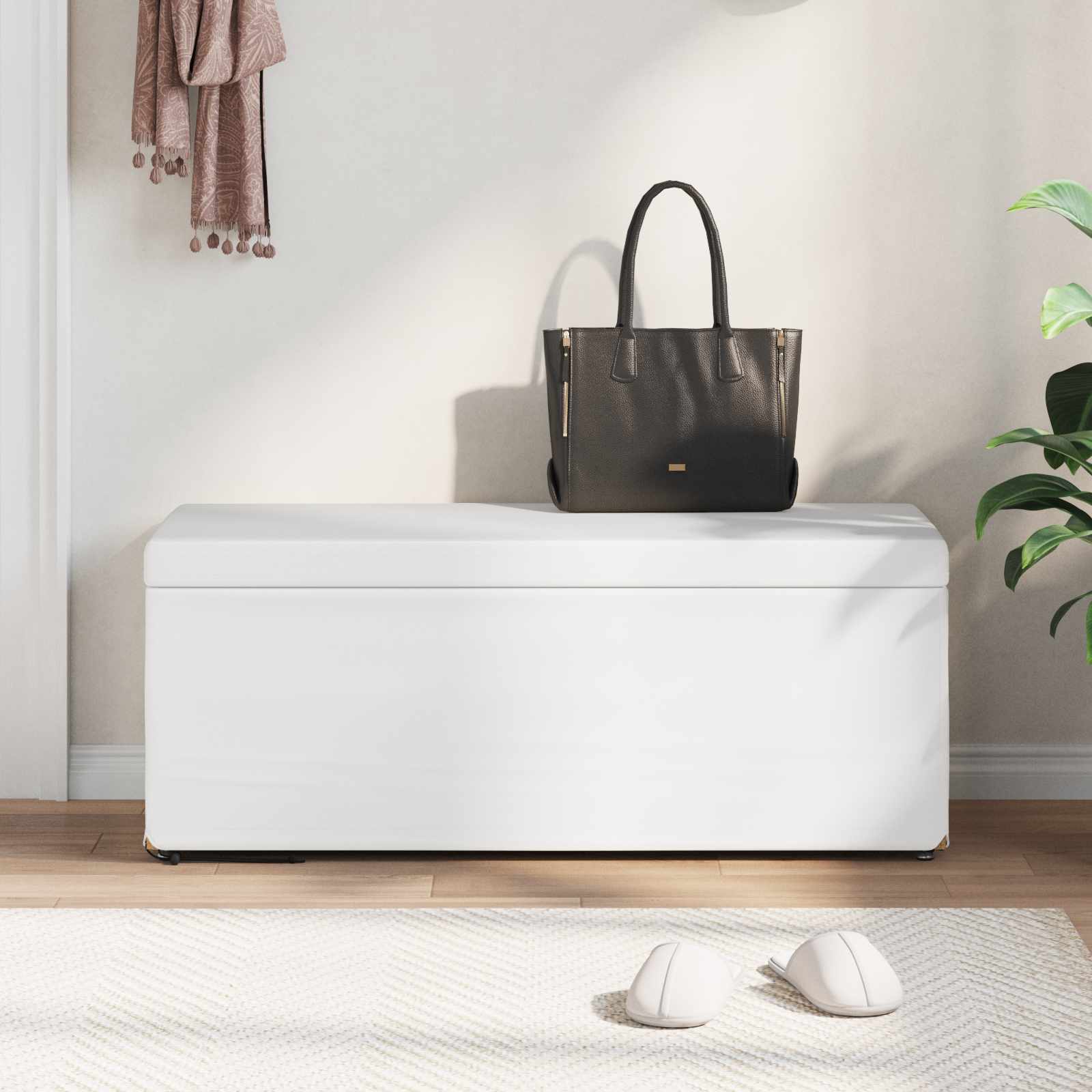 Stolica Bijelo 101 x 41 x 40 cm Umjetna Koža i Fino Radeći Drvo