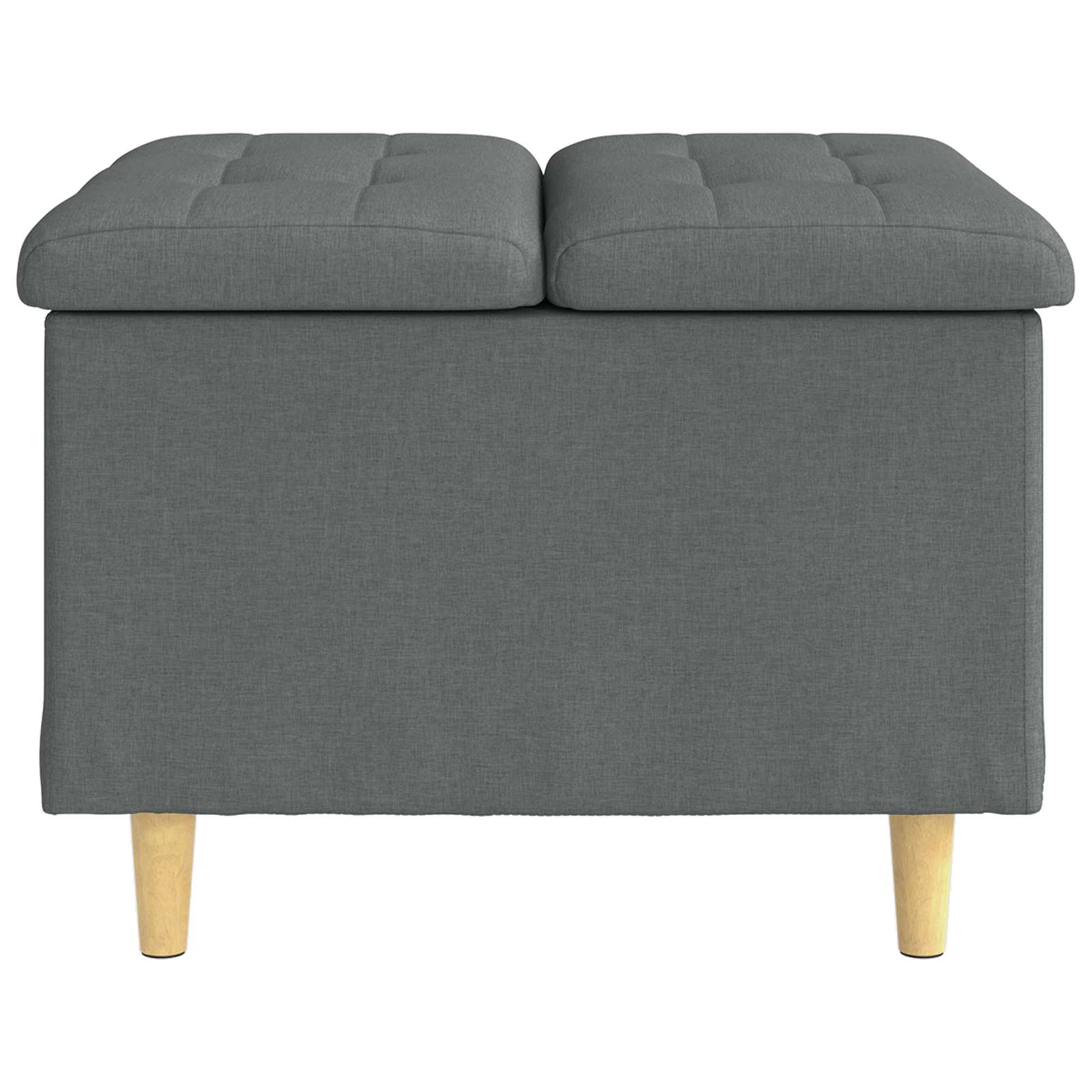 Otoman za pohranu s jastukom Tamno siva 60 x 60 x 45 cm tkanina