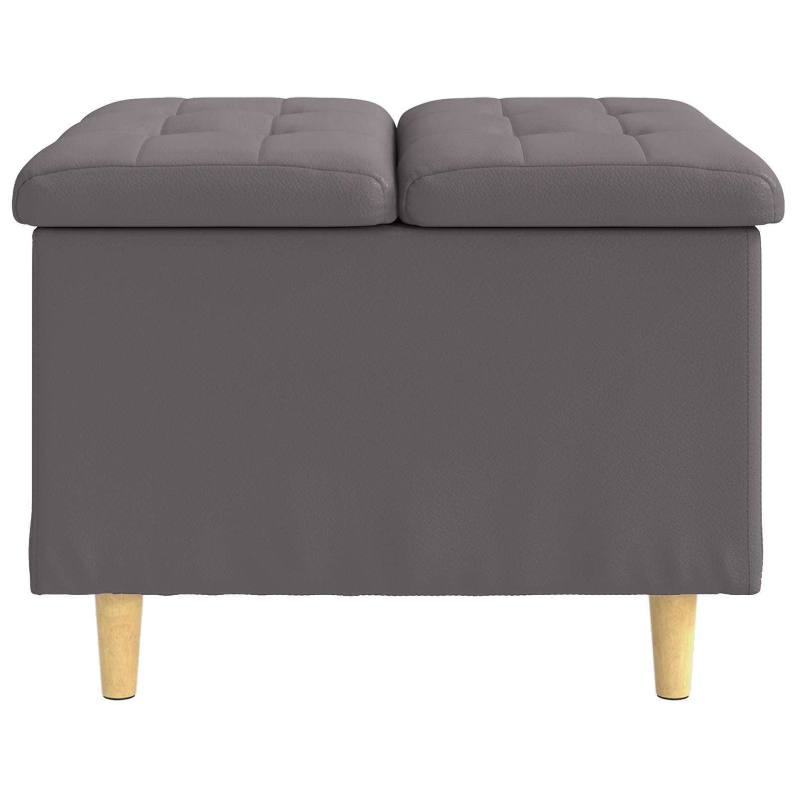 Otoman za pohranu s jastukom Sivi 60 x 60 x 45 cm Umjetna koža