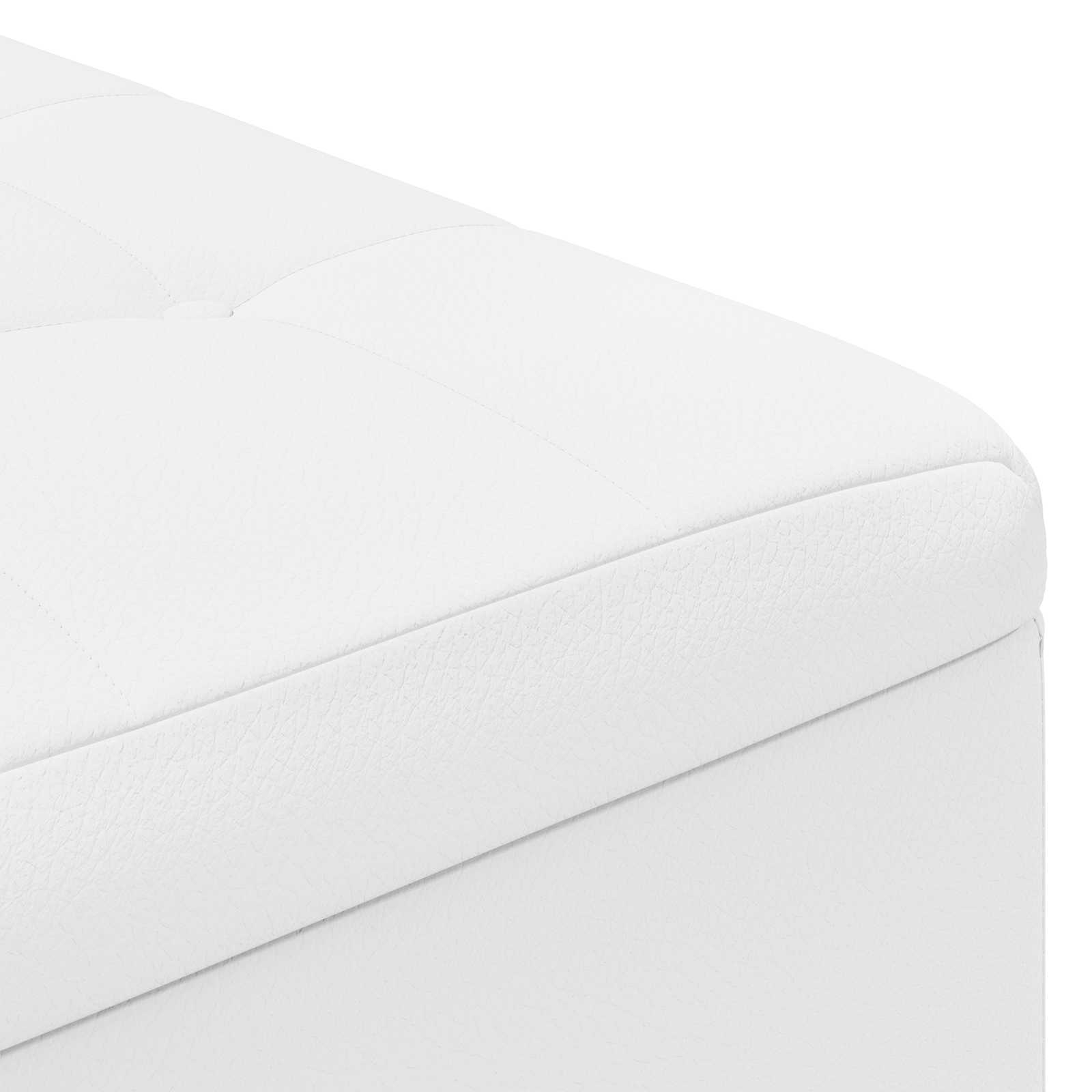 Otoman za pohranu Bijeli 60 x 60 x 45 cm Umjetna koža
