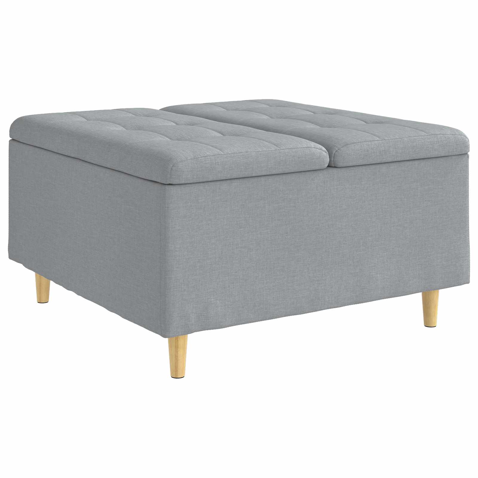 Otoman za pohranu Svijetlo siva 80 x 80 x 45 cm tkanina