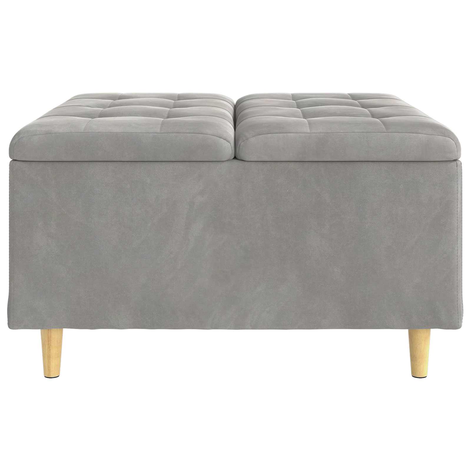 Otoman za pohranu Svijetlo siva 80 x 80 x 45 cm Baršun
