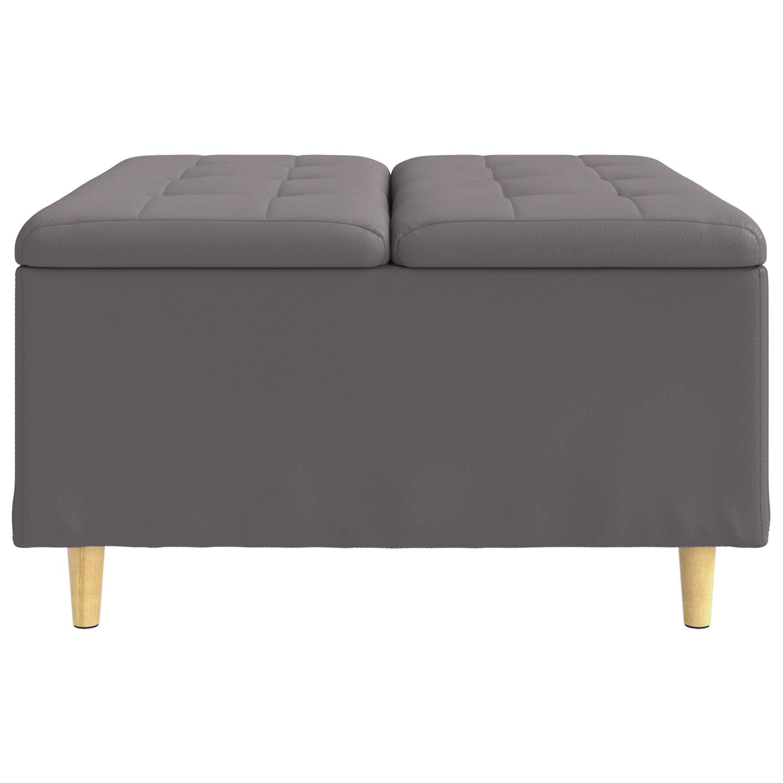 Otoman za pohranu s jastukom Sivi 80 x 80 x 45 cm Umjetna koža