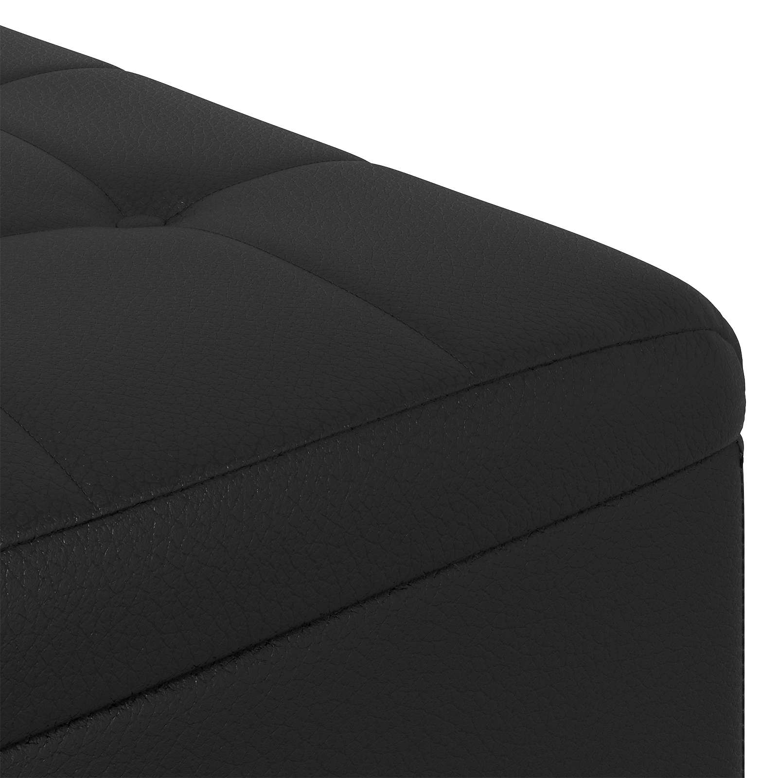Otoman za pohranu s jastukom Crna 80 x 80 x 45 cm Umjetna koža