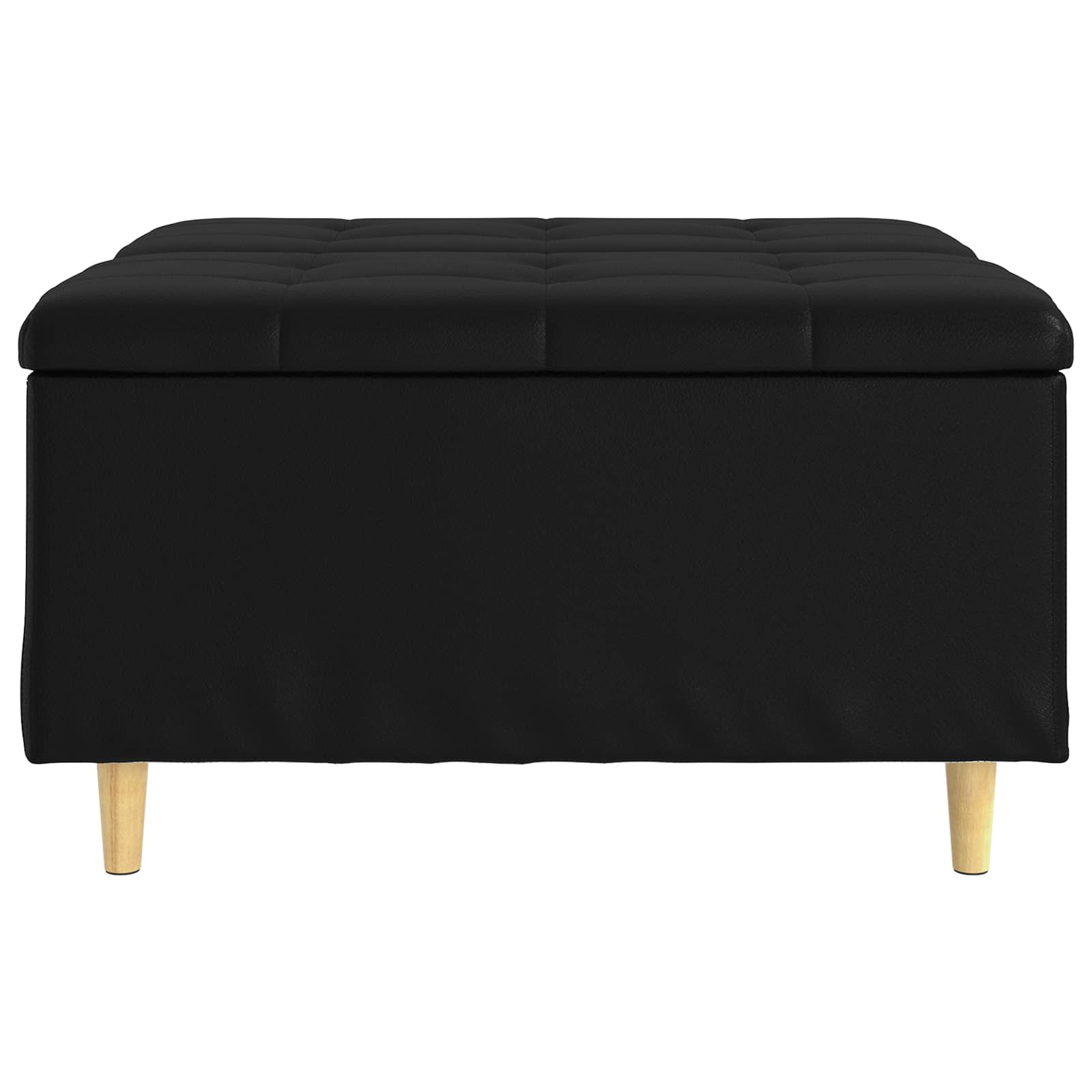 Otoman za pohranu s jastukom Crna 80 x 80 x 45 cm Umjetna koža