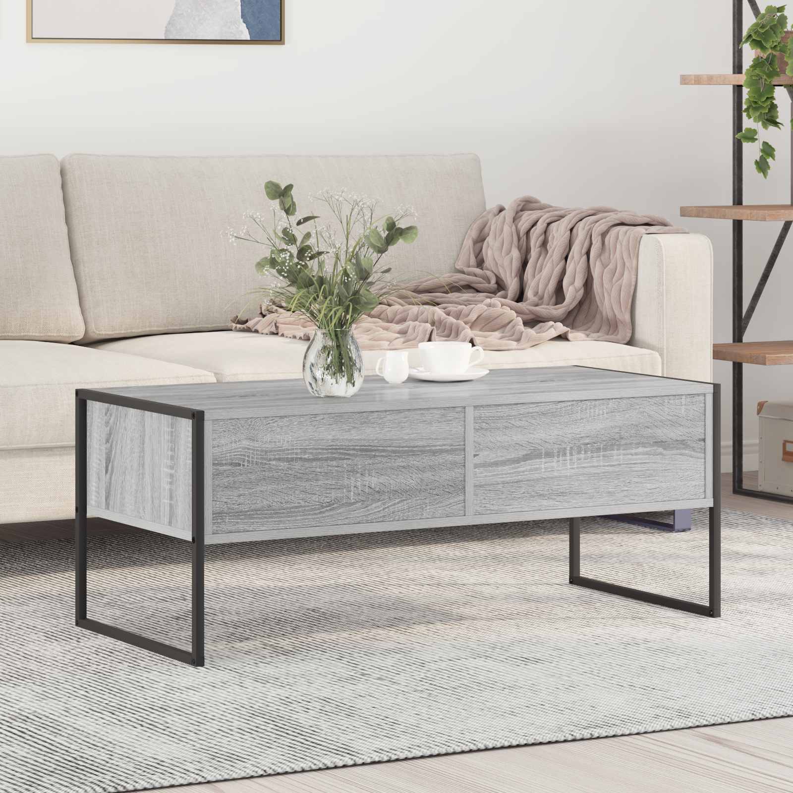 Kava Stol Siva Sonoma 100 x 46 x 40 cm Konstruirano drvo
