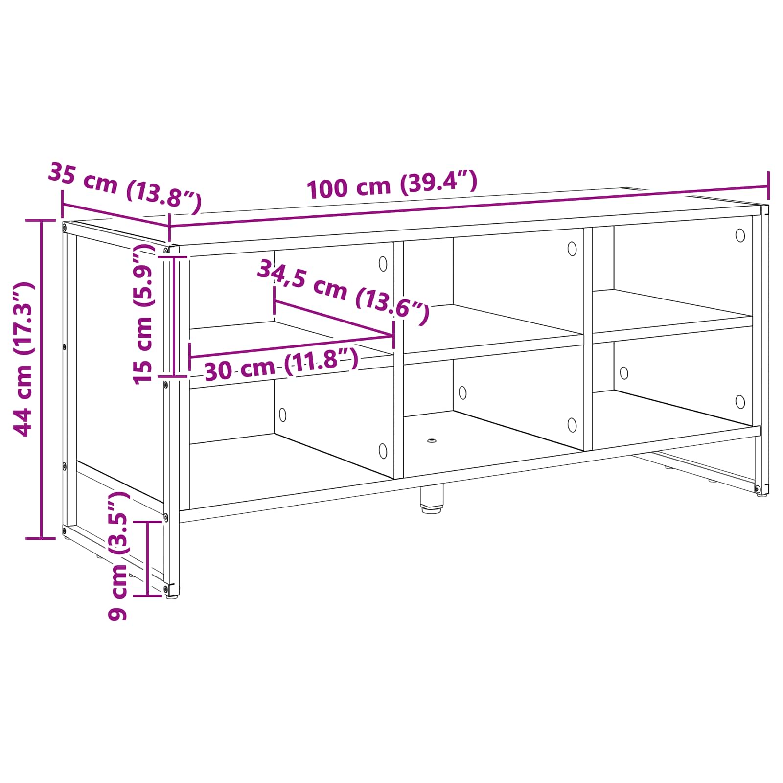 Ormar za cipele Sonoma 100 x 35 x 44 cm Konstruirano drvo
