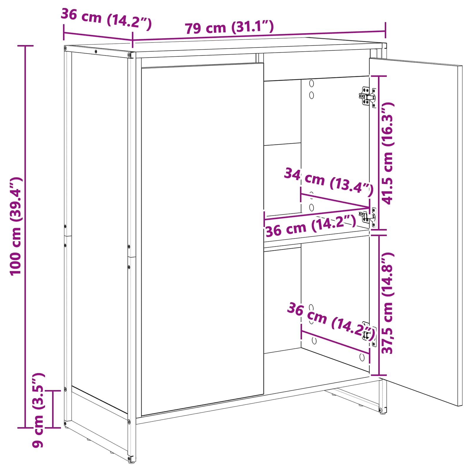 Ormar za cipele Crni hrast 79 x 36 x 100 cm Konstruirano drvo