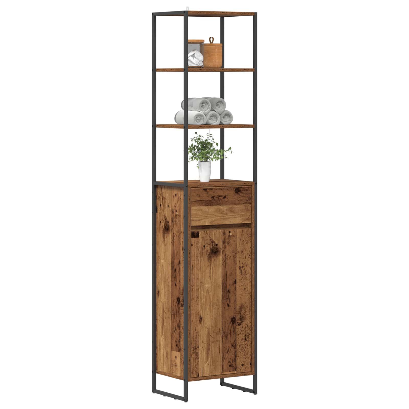Kupaonski ormar Staro drvo 40 x 30 x 180 cm Konstruirano drvo