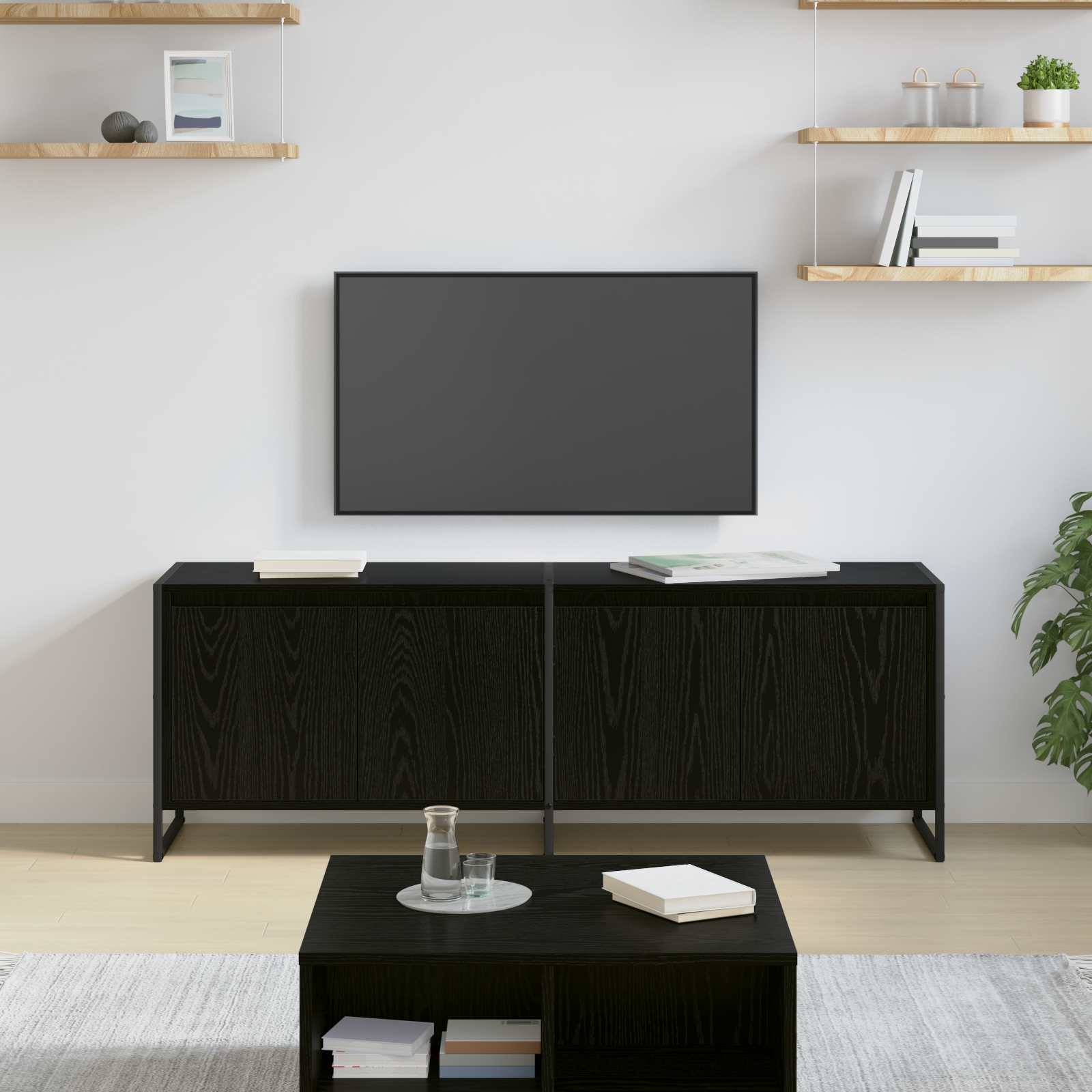 TV ormar Crni hrast 140 x 36 x 49.5 cm Konstruirano drvo