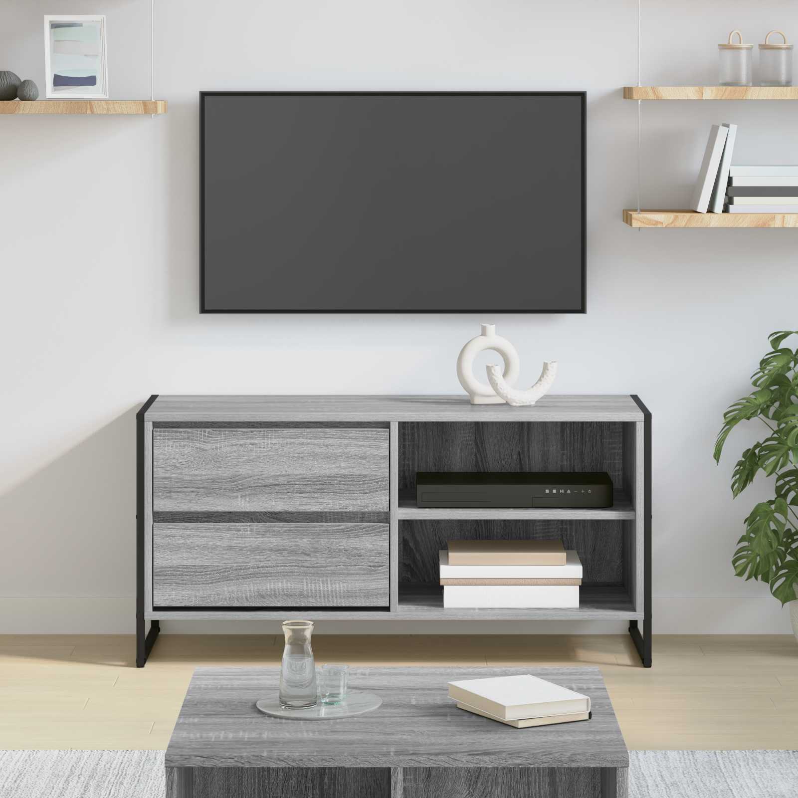 TV ormar Siva Sonoma 100 x 36 x 49,5 cm Konstruirano drvo