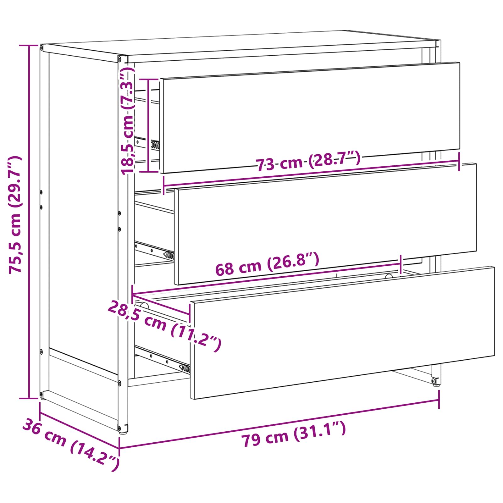 Kreveta Staro drvo 79 x 36 x 75.5 cm Konstruirano drvo