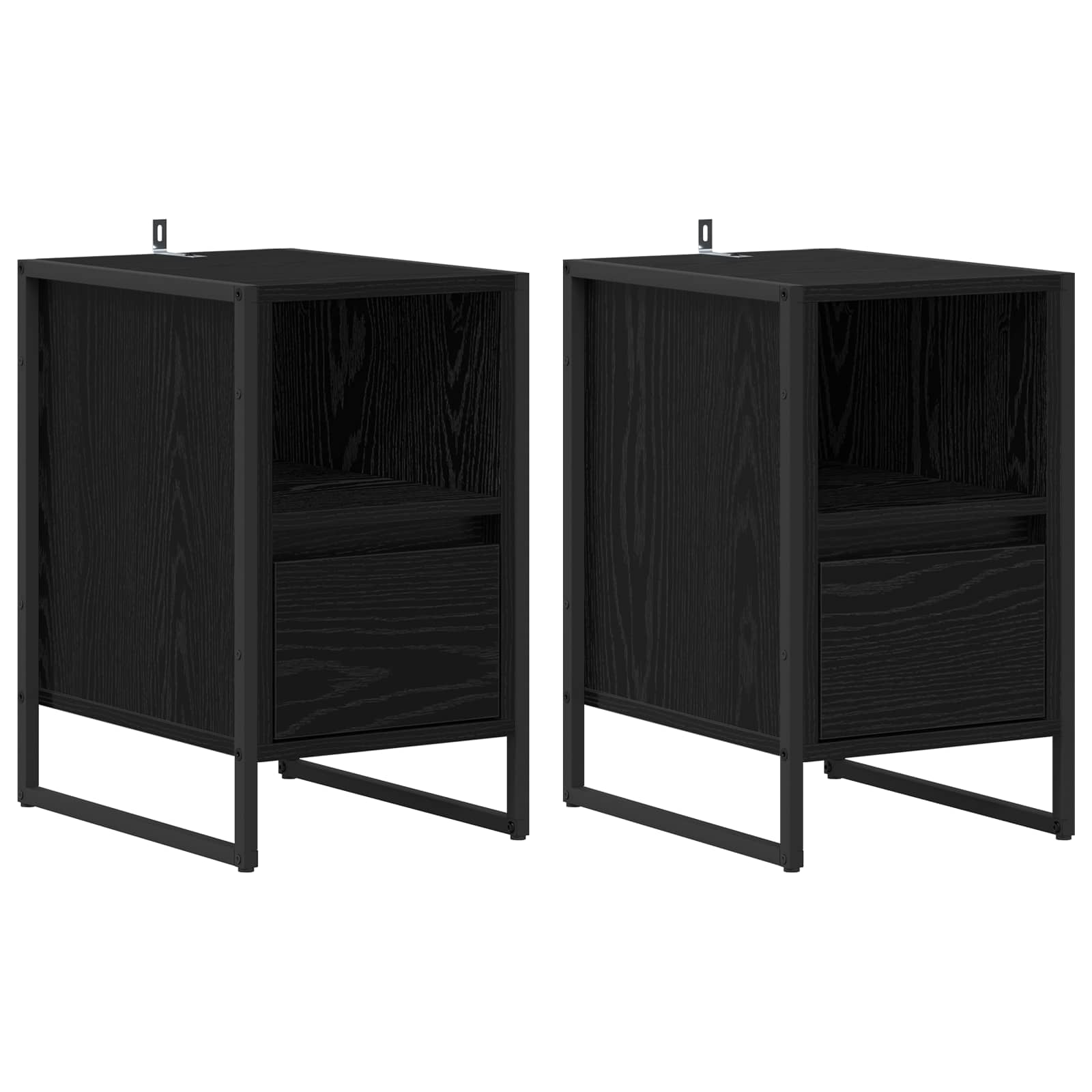 Noćni ormarić s ladicama 2 pcs Crni hrast 39,5 x 30 x 50 cm
