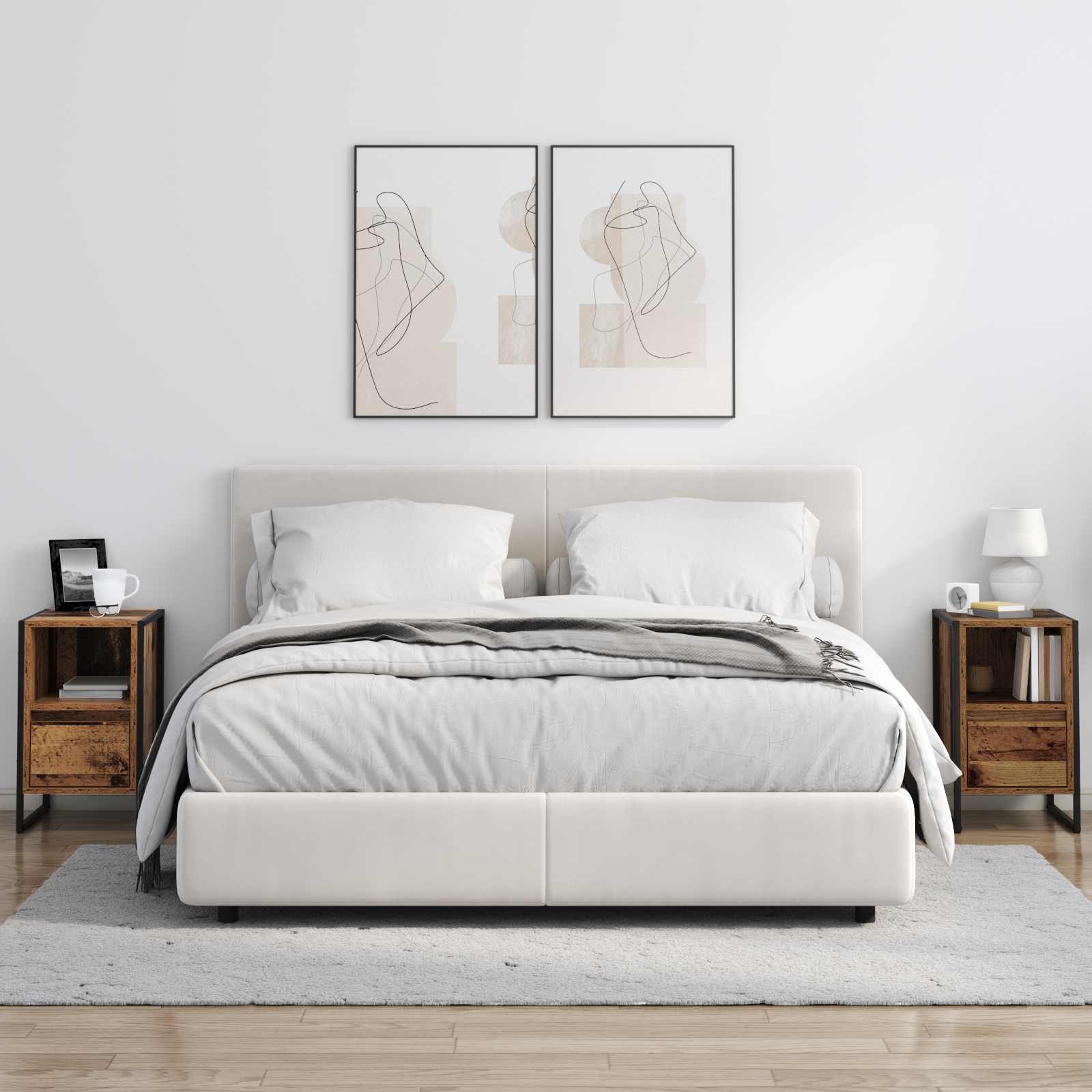 Noćni ormarić s ladicama 2 pcs Staro drvo 39,5 x 30 x 50 cm