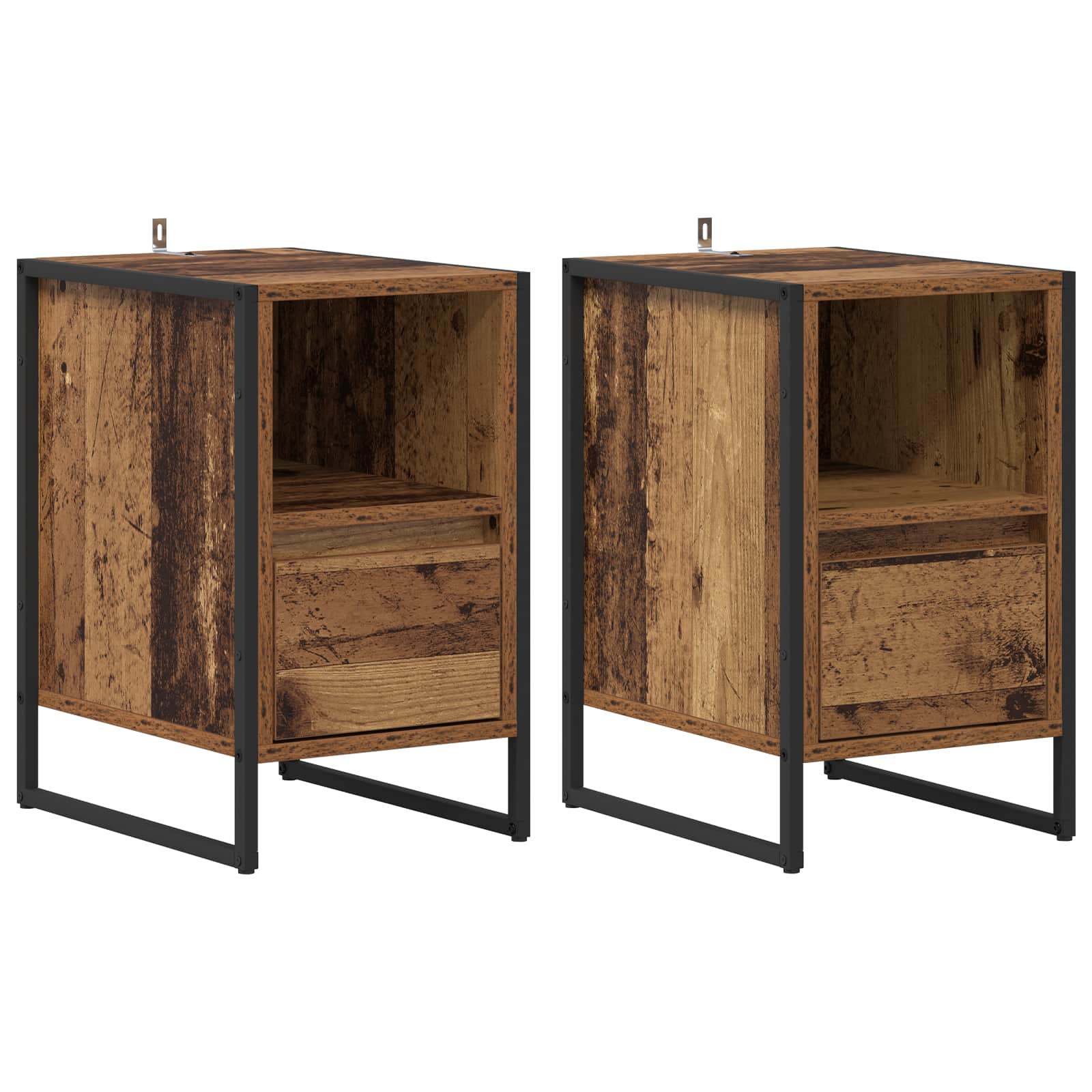 Noćni ormarić s ladicama 2 pcs Staro drvo 39,5 x 30 x 50 cm