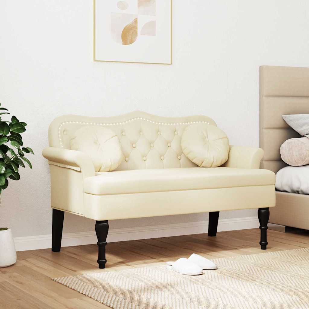 Chesterfield klupa Krema 120.5 x 65 x 75 cm Lažna koža