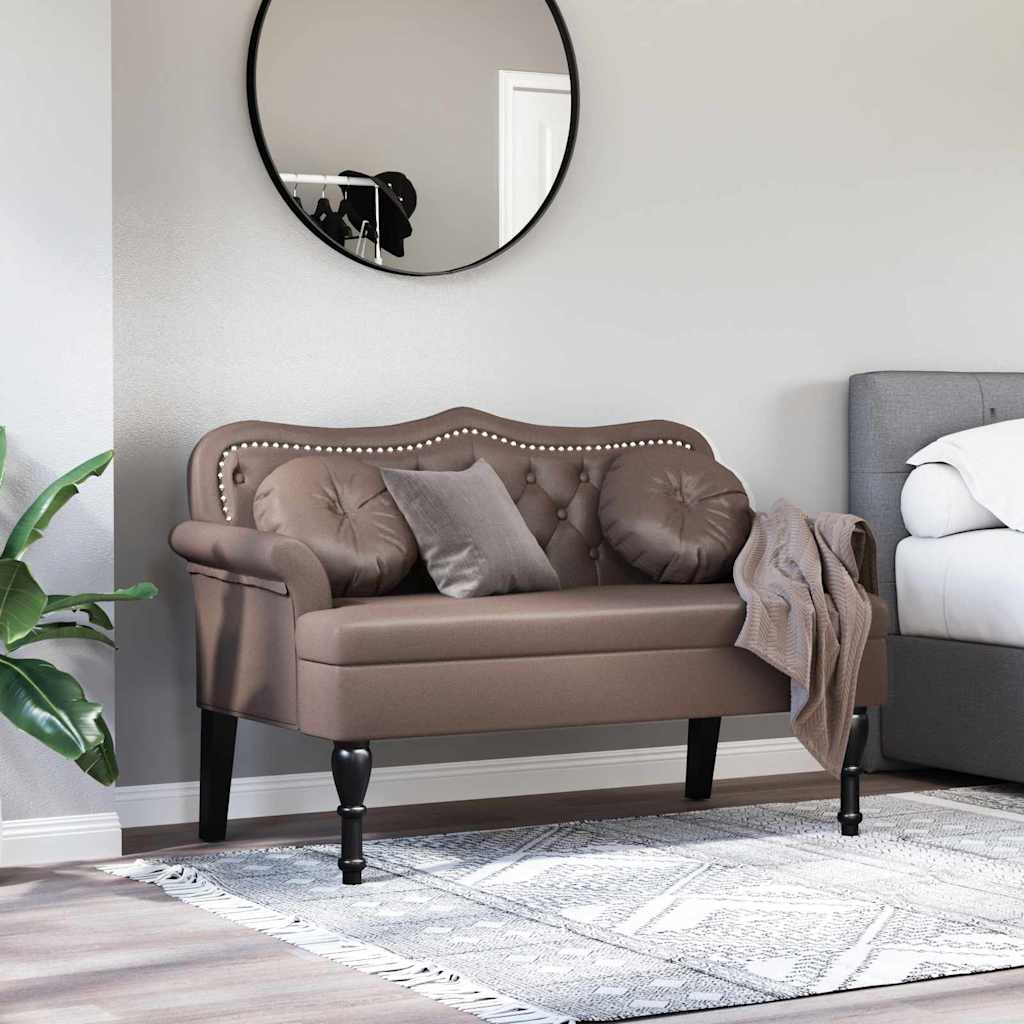 Chesterfield klupa Smeđa 120.5 x 65 x 75 cm Lažna koža