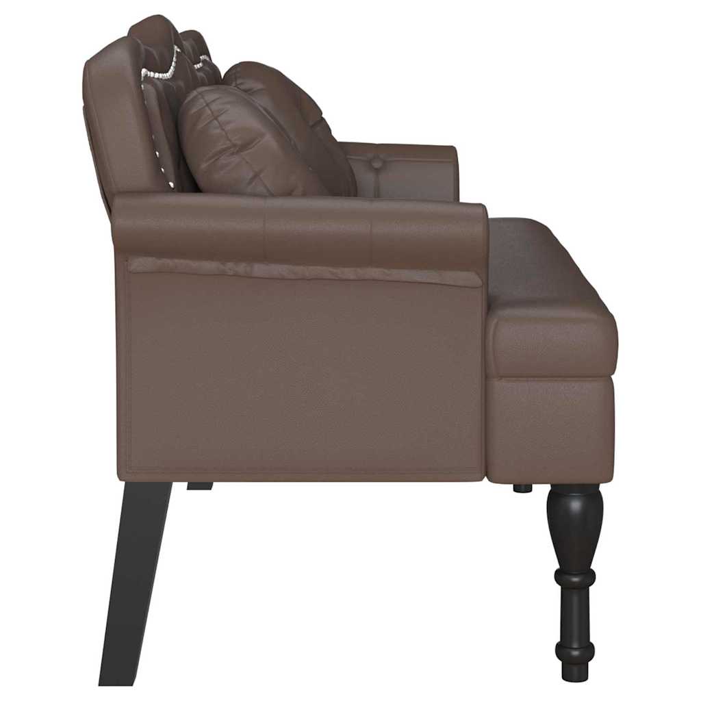 Chesterfield klupa Smeđa 120.5 x 65 x 75 cm Lažna koža