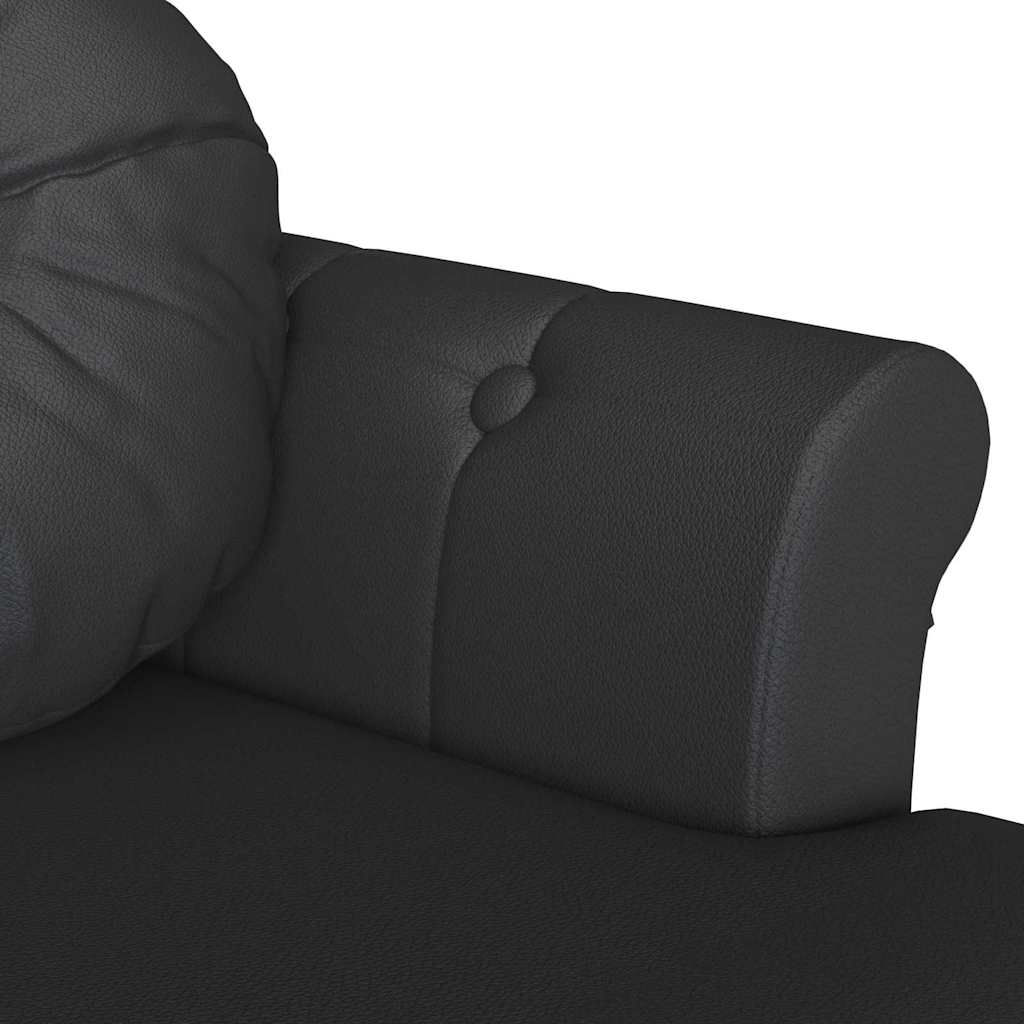 Chesterfield klupa Crna 120.5 x 65 x 75 cm Lažna koža