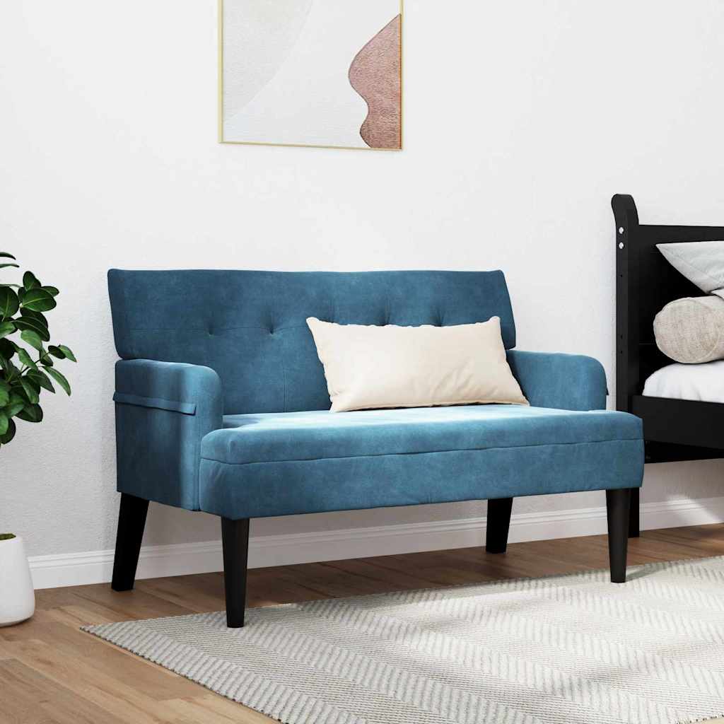 Chesterfield klupa Plava 112 x 65,5 x 75 cm Baršun