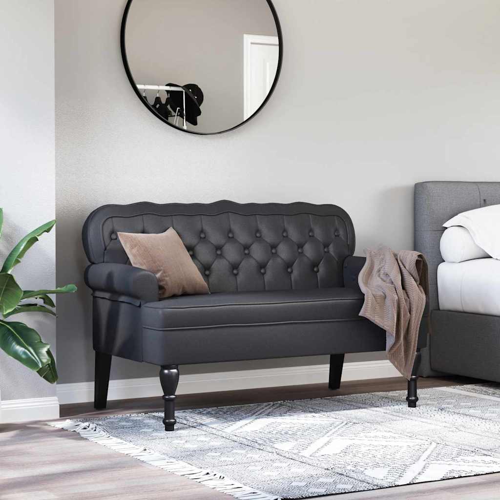 Chesterfield klupa Crna 119,5 x 64,5 x 75 cm Lažna koža